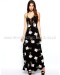 Orchid Print Mesh Panelled Maxi Dress